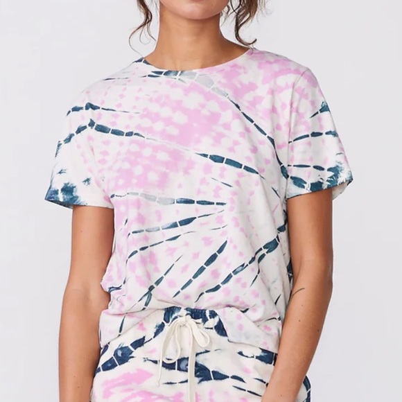 Monrow Bamboo Burst Tie Dye Tee - Picture 1 of 8